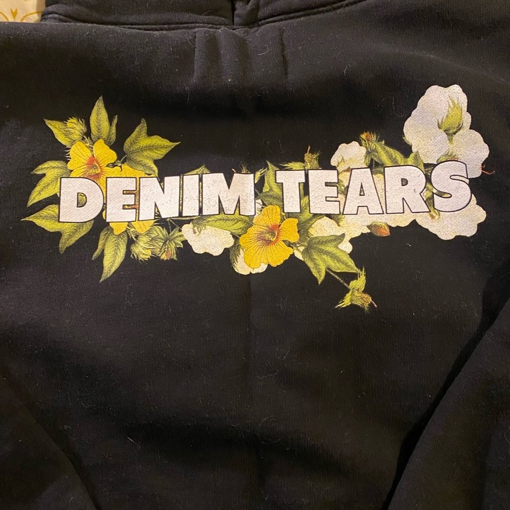Denim Tears Black Hoodie with Floral Design